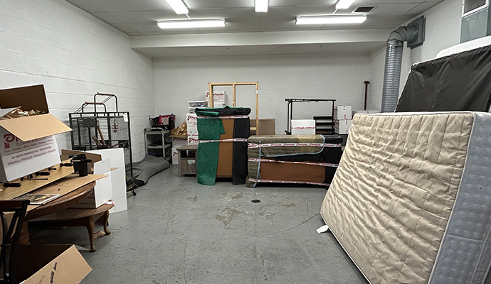 A room filled with restored household contents