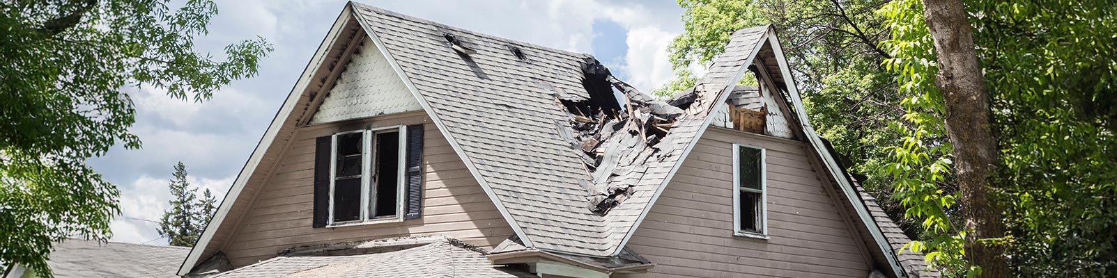 Room severely damaged by fire