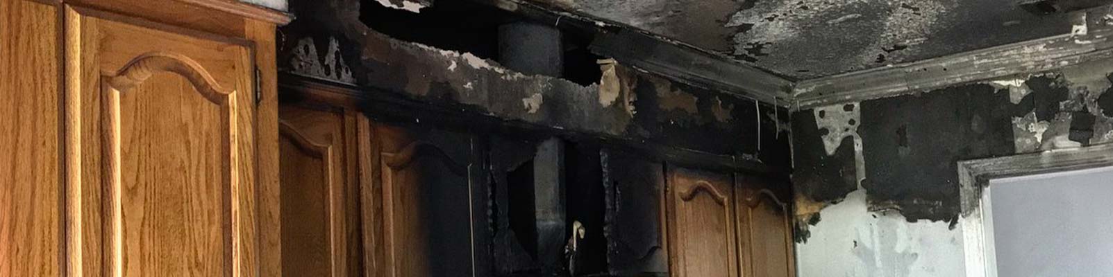 Fire damaged ceiling