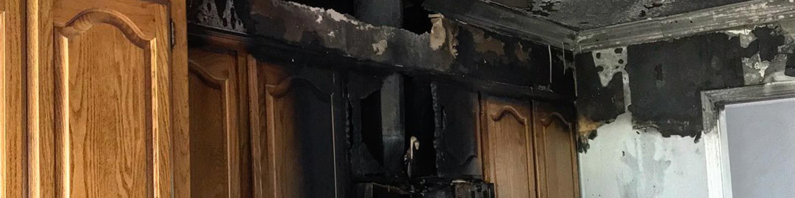 Fire damaged kitchen