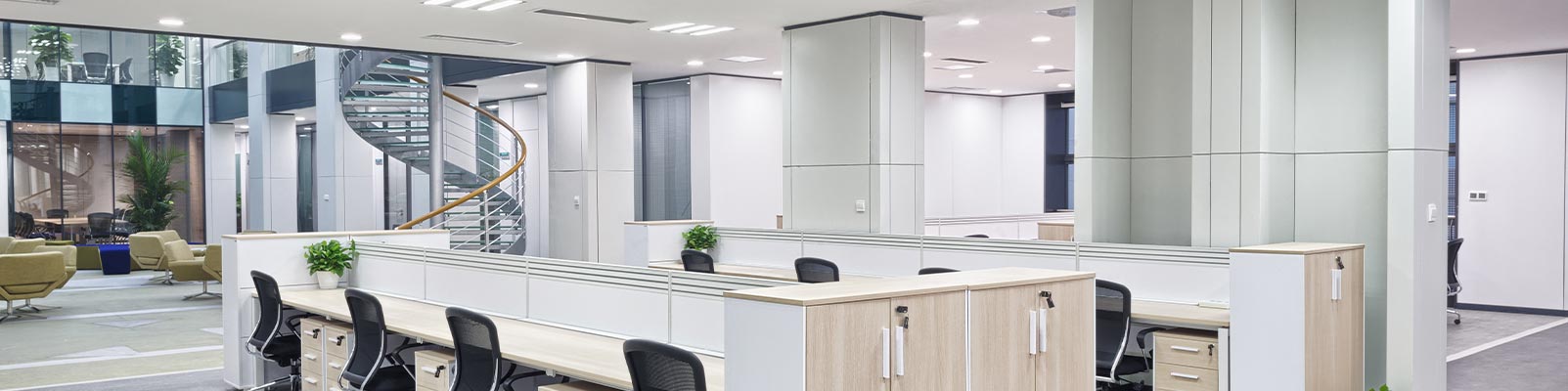 Clean office building interior