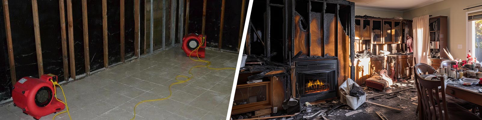 Water damage restoration and fire damaged property