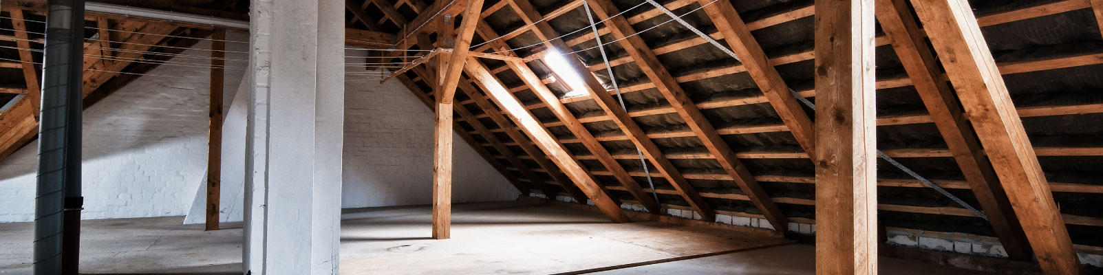 Restored attic after water damage