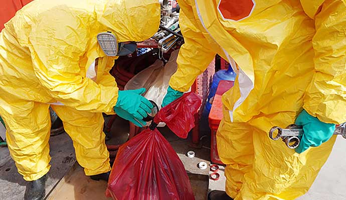 Professional biohazard cleaning service