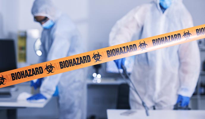 Professional indoor biohazard cleaning service