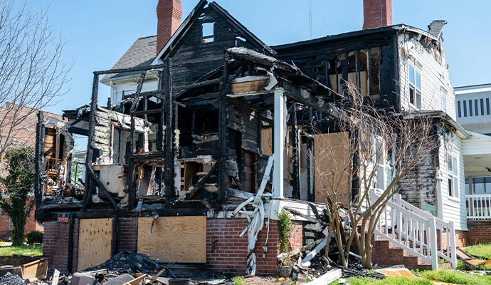 A burnt house