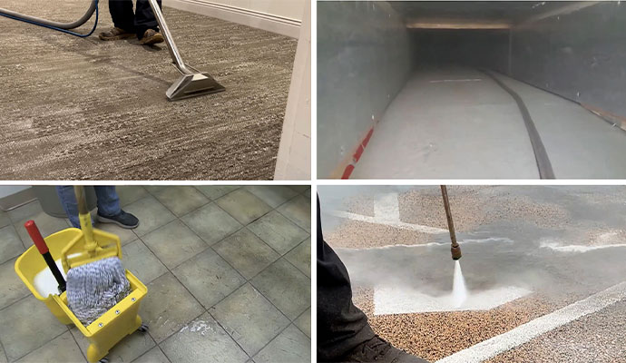 Collage of cleaning services