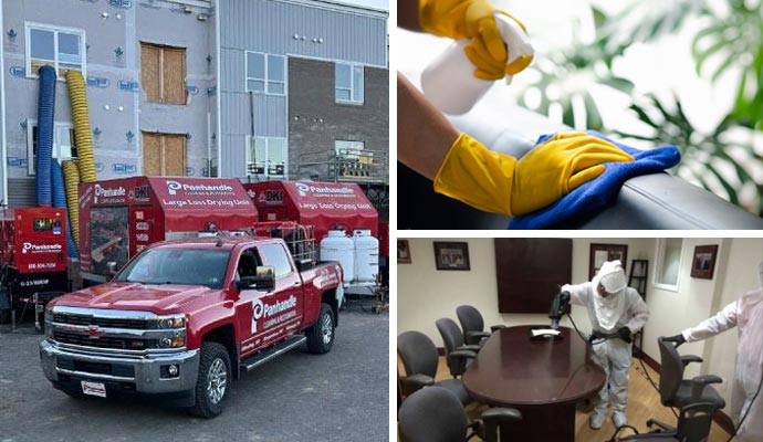 Commercial cleaning services Collage of different types of commercial cleaning services