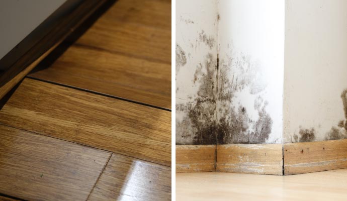 Collage of different types of damaged property