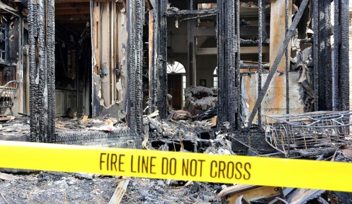 Property severely damaged by fire