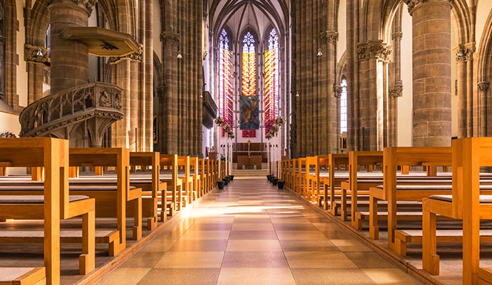  Interior of a gothic church