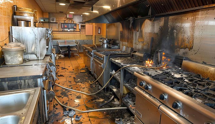 Restaurant kitchen severely damaged by fire