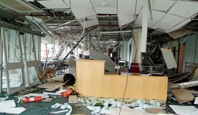 Property severely damaged by storm