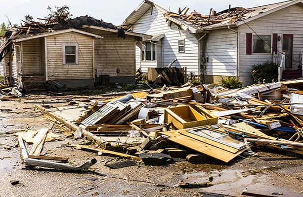 House severely damaged by storm
