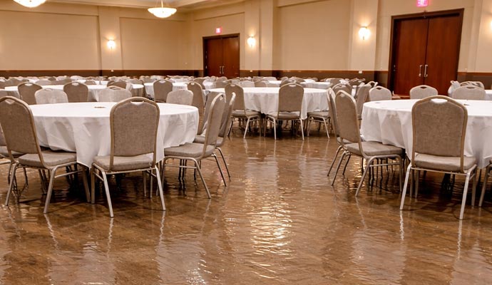 Water damaged party hall