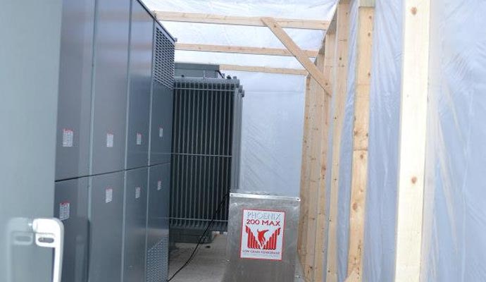 Containment barriers installed