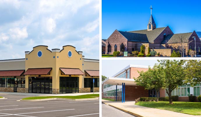 Collage of different types of commercial properties