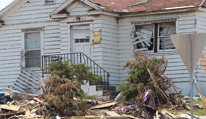 Storm damaged property