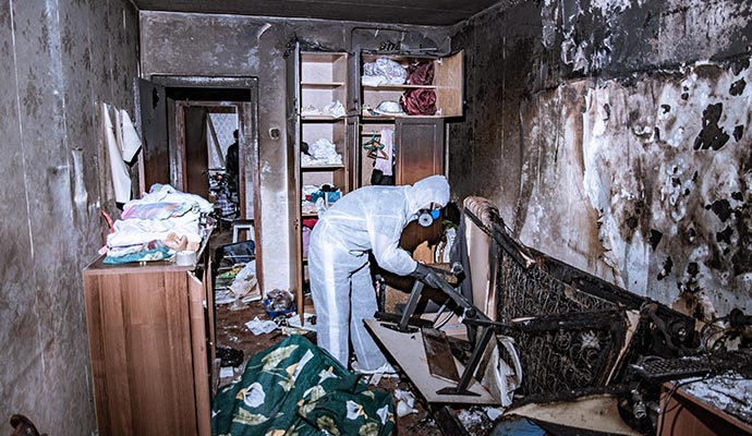 Professional fire damage restoration service