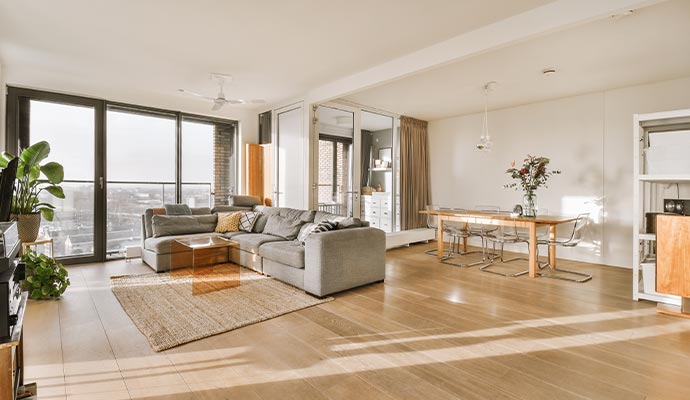 Clean living room area