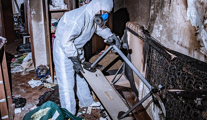 Fire damaged property restoration service