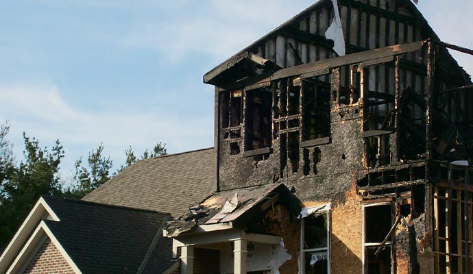 Residential fire damaged property