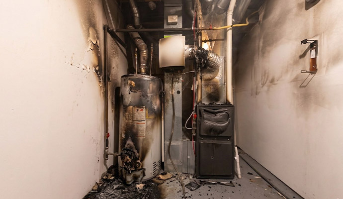 Fire damaged water heater