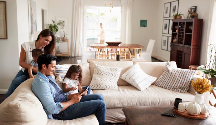 Happy family enjoying indoor air quality