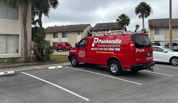 Panhandle Cleaning and Restoration service vehicle on road