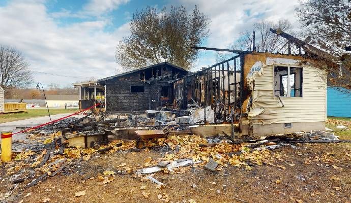 Fire damaged house restoration service