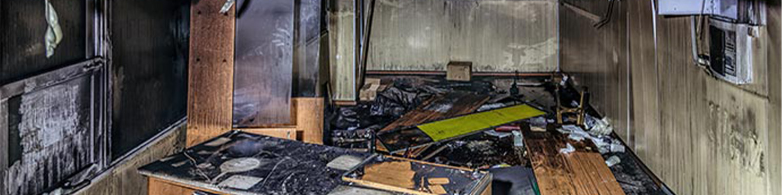 Fire damaged property banner