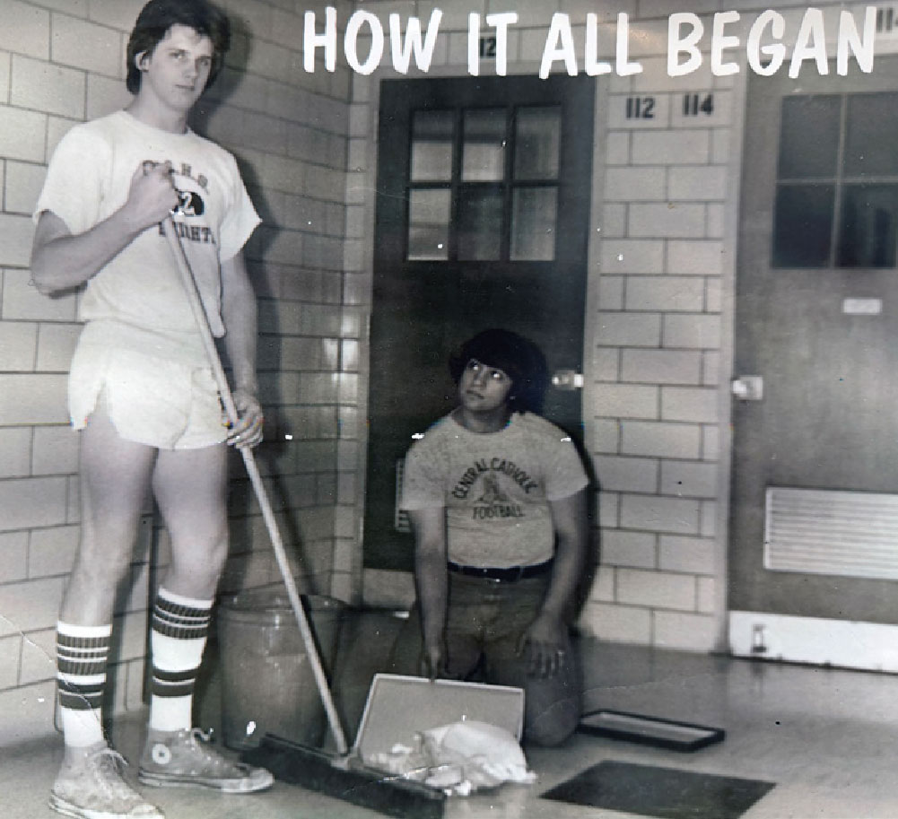 Bob providing janitorial cleaning service during his teenage years