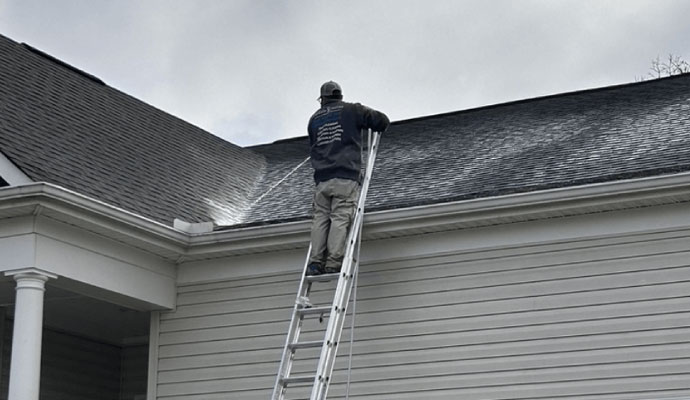 Gutter pressure washing
