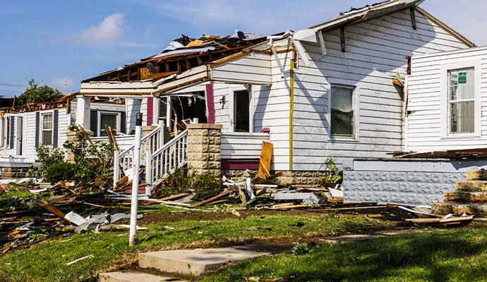 House damaged by storm
