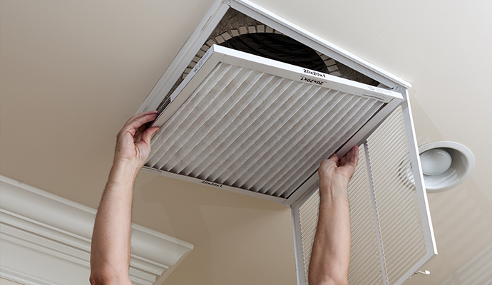 HVAC ceiling vent filter replacement service