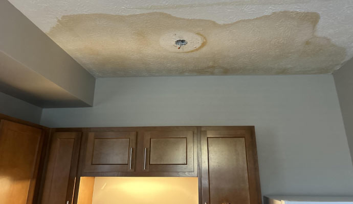 Leaked water damage ceilings