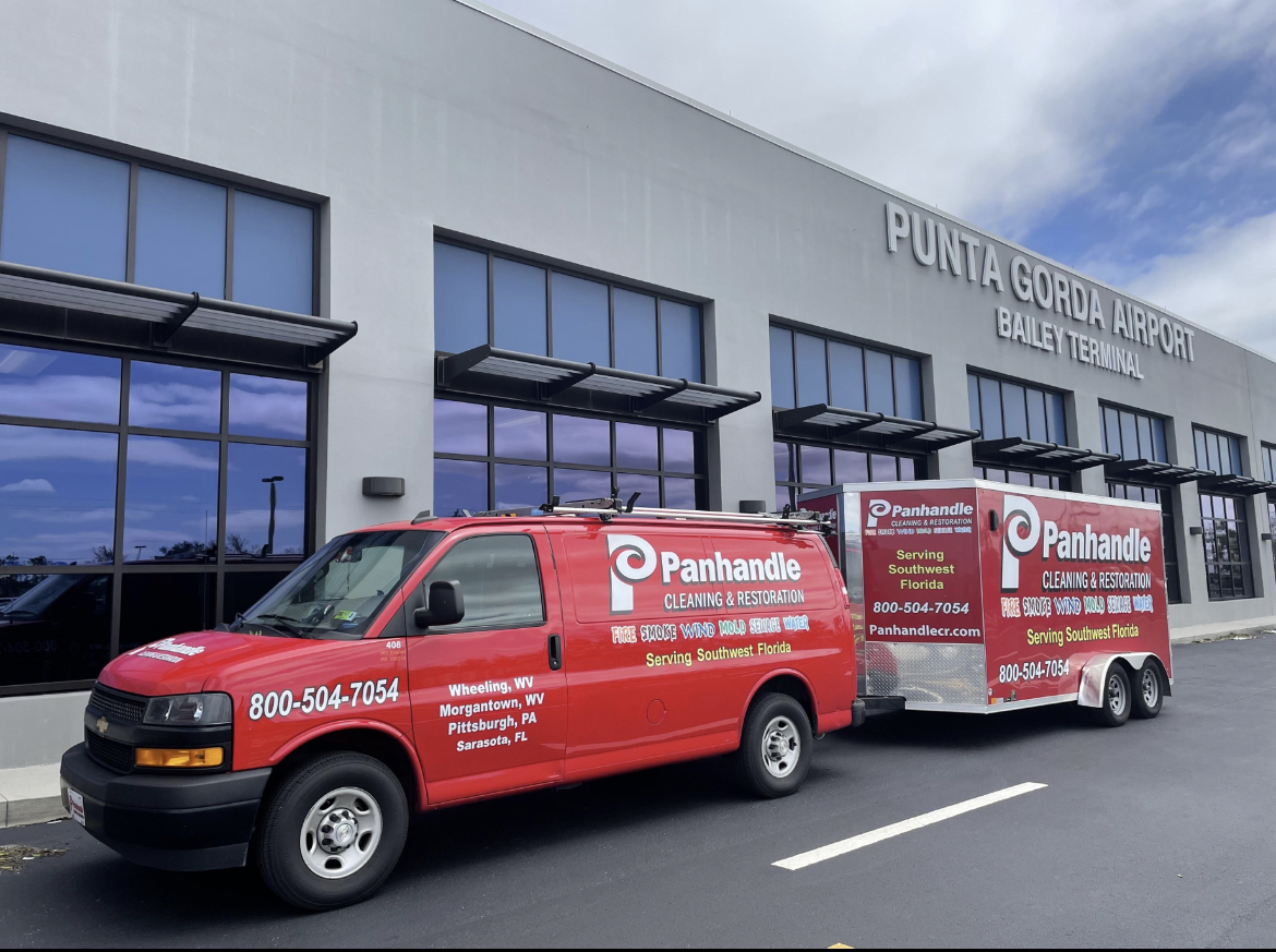 Panhandle Cleaning & Restoration Service Van at Punta Gorda Airport
