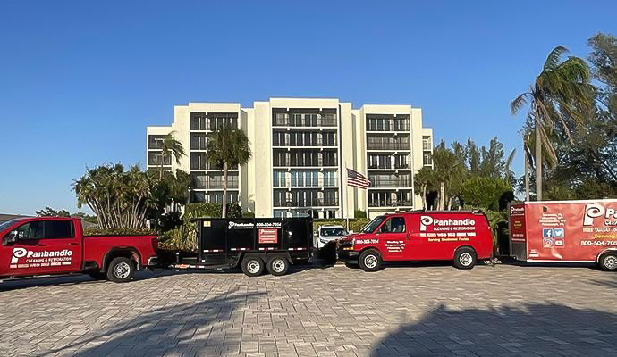 Panhandle emergency response fleet at commercial project site