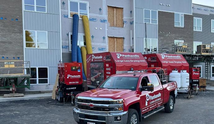 Panhandle vehicle with drying equipment
