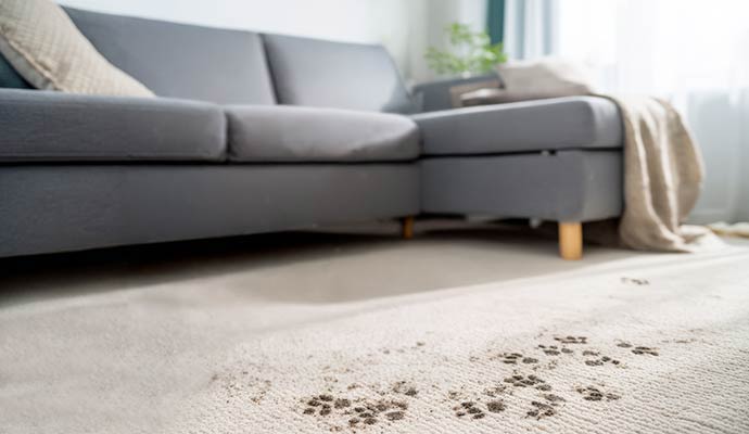 Pet stain on carpet