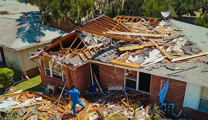 Professional restoration service for storm damaged property