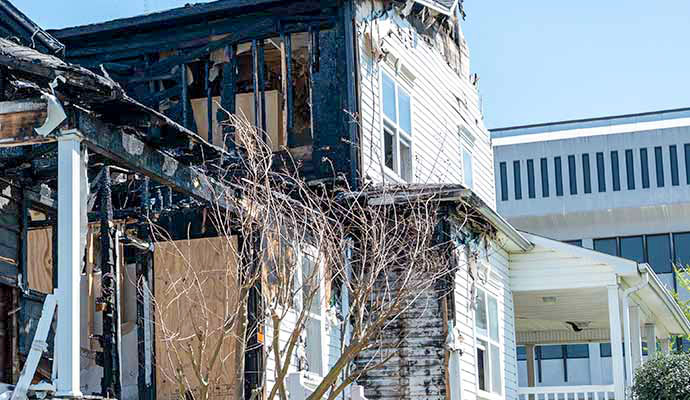 Property severely damaged by fire