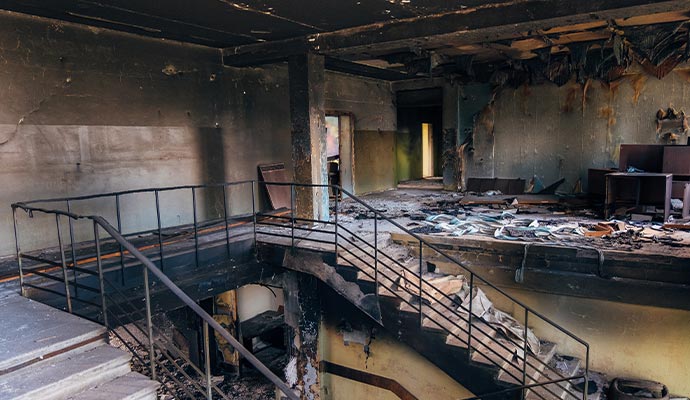 Property severely damaged by fire