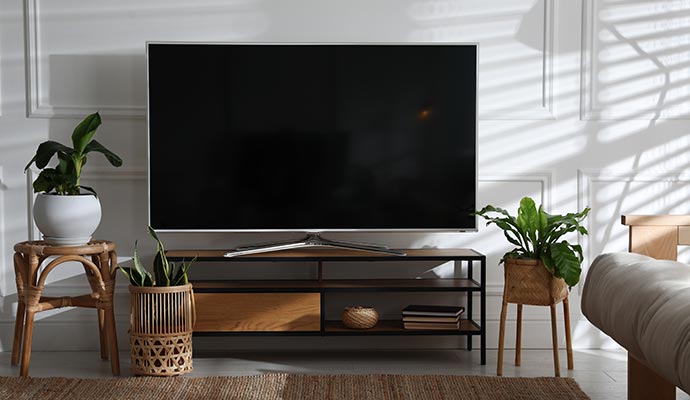 Restored TV installed in the living room