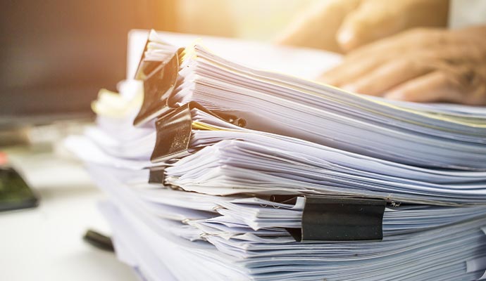 Stacks of documents