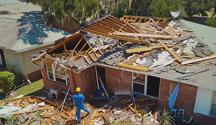 Storm damage restoration service