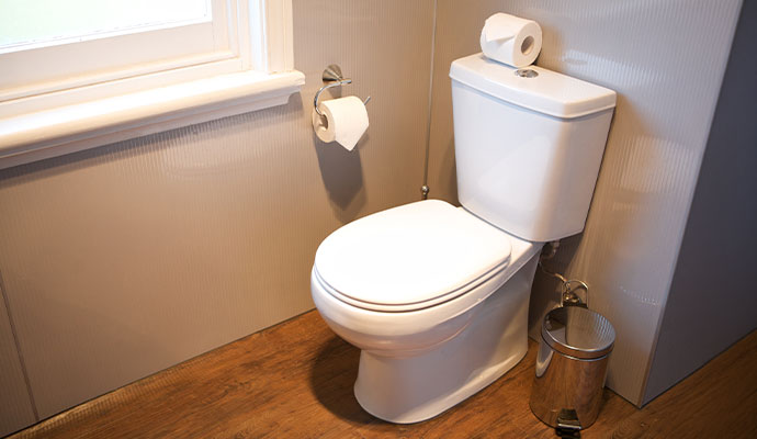Clean toilet in a residential bathroom