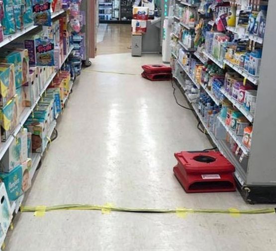 Drying fan on the floor