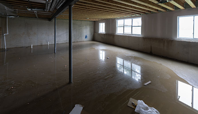 Flooded basement floor