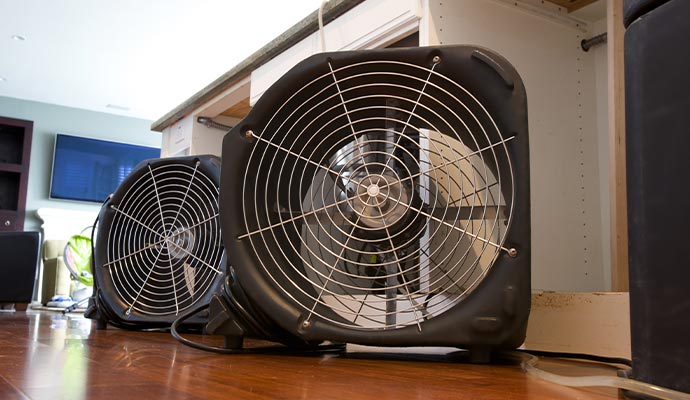 Professional water damage drying equipment
